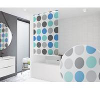 STORE DE DOUCHE PERSONNALISÉ DE BASE 16 MOTIFS ! LONGUEUR ET LARGEUR DU RIDEAU DE DOUCHE À VOLONTÉ ! (Bleu rétro, jusqu'à 100 cm de largeur et jusqu'à 240 cm de longueur)