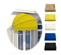 Store de fenêtre, auvent de Porte hémisphérique Pliable avec Cadre galvanisé, Toile Polyester, Protection Contre la Pluie et Le Soleil, pour extérieur résidentiel (Jaune, 130 cm)