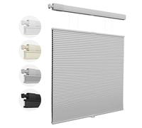 Store de fenêtre cellulaire sans fil sans perçage de haut en bas en nid d'abeille isolants plissés pour la maison, facile à installer - gris (164 x 200 cm (l x H)