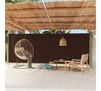 Store de jardin rétractable - 200 x 600 cm - Protection UV pour extérieur - Pour terrasse et balcon - Fermeture automatique - Tissu marron - Solution idéale pour protéger du soleil
