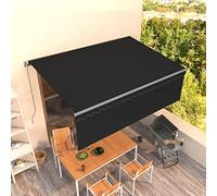 Store de terrasse de jardin, balcon, articulé, store enrouleur avec store enrouleur 4 x 3 m, anthracite pour terrasse, balcon