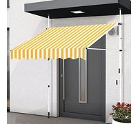 Store de terrasse réglable de 2 m - Pare-soleil autoportant avec manivelle - Idéal pour jardin, balcon et porte - Protection contre le soleil et la pluie - Pour les espaces extérieurs.