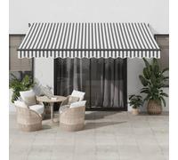 Store de terrasse, store latéral, manuel avec LED, anthracite et blanc, 400 x 350 cm, pour restaurant de jardin, véranda, montage facile