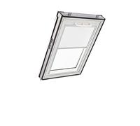 Store d'obscurcissement Roto ZRV Originale - Occultation Presque Totale - Rail de Guidage Argent - Fonctionnement Manuel - pour la Série Q - Taille 078/118 | 07/11 - Couleur du Tissu Blanc