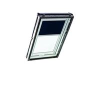 Store d'obscurcissement Roto ZRV Originale - Occultation Presque Totale - Rail de Guidage Argent - pour la Série Designo R4/R7 et Classic 43/73 - Taille 114/098 | 11/09 - Couleur du Tissu Bleu