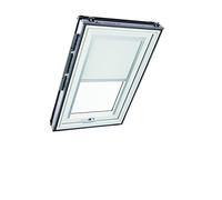 Store d'obscurcissement Roto ZRV Originale - Occultation Presque Totale - Rail de Guidage Argent - pour la Série Designo R6/R8, i8 et Classic 64/84 - Taille 074/098 | 07/09 - Couleur du Tissu Blanc