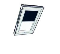Store d'obscurcissement Roto ZRV Originale - Occultation Presque Totale - Rail de Guidage Argent - pour la Série Designo R6/R8, i8 et Classic 64/84 - Taille 134/078 | 13/07 - Couleur du Tissu Bleu