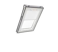 Store d'obscurcissement Roto ZRV Originale - Occultation Presque Totale - Rail de Guidage Blanc - Fonctionnement Manuel - pour la Série Q - Taille 055/118 | 05/11 - Couleur du Tissu Blanc