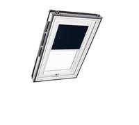 Store d'obscurcissement Roto ZRV Originale - Occultation Presque Totale - Rail de Guidage Blanc - pour la Série Designo R6/R8, i8 et Classic 64/84 - Taille 065/118 | 06/11 - Couleur du Tissu Bleu