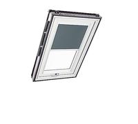 Store d'obscurcissement Roto ZRV Originale - Occultation Presque totale - Rail de Guidage Blanc - Pour la Série Designo R6/R8 i8 et Classic 64/84 - Taille 134/098 | 13/09 - Couleur du tissu Gris Foncé