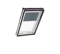 Store d'obscurcissement Roto ZRV Originale - Occultation Presque Totale - Rail de Guidage Blanc - pour la Série Designo R4/R7 et Classic 43/73 - Taille 065/098 | 06/09 - Couleur du Tissu Gris Foncé
