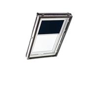 Store d'obscurcissement Roto ZRV Originale - Occultation Presque Totale - Rail de Guidage Blanc - pour la Série Designo R4/R7 et Classic 43/73 - Taille 065/118 | 06/11 - Couleur du Tissu Bleu