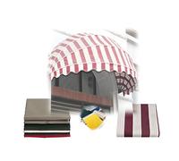 Store dôme Pliable, auvent hémisphérique pour fenêtre et Porte, avec Cadre galvanisé, Toile imperméable pour Zones résidentielles et extérieures (Rayure Rouge, 60 cm/1,97 pi)