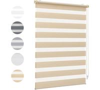 Store double 100x150cm jaune-lin Duo Rollo Klemmfix sans percer Stores vénitiens pour fenêtre et porte