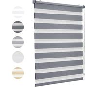 Store double 100x210cm gris foncé Duo Rollo Klemmfix sans percer Stores vénitiens pour fenêtre et porte