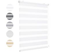 Store double 85x130cm blanc Duo Rollo Klemmfix sans percer Stores à enroulement pour fenêtres et portes
