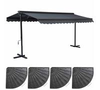 Oviala Store Double Pente 3 x 4m et 4 Dalles lestées Anthracite