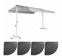 Store double pente 3 x 4m et 4 dalles lestées écru - Oviala