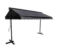 Store double pente 3x3m en aluminium anthracite - Oviala