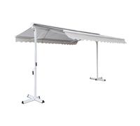 Store double pente avec coffre 3 x 4 m en aluminium écru - Oviala