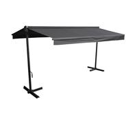 Happy Garden – Store double pente Frene sur pieds 3,95 x 3 m – toile anthracite, structure grise