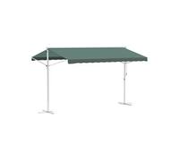 Store Double Pente Manuel rétractable OUTSUNNY - Blanc - 3m x 4m - Métal - Polyester - Anti-UV