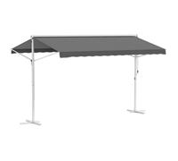 Store double pente - Outsunny - 4x3 m manuel rétractable inclinaison réglable anti-UV - métal - gris