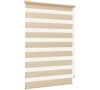 Store Double Roulant Seykey, Fixation par Clip, Sans Perforation pour Fenêtres, Double Store Roulant de 50 cm de Large, Store Roulant Double Protection Solaire, 50x130 cm, Beige