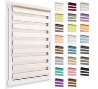 Store Double sans Percer, 60x150 cm - Taille du Tissu, Duo Rollo Klemmfix, Translucide Et Obscurcissant, Day&Night, Store À Enroulement Protection Solaire Store À Enroulement pour Fenêtres & Portes