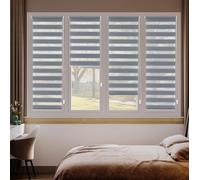 Store Double Seykey à double rouleau, Fixation par pince, sans perçage pour fenêtres, Store à double rouleau large de 55 cm, Protection solaire à double rouleau, 55x130 cm, Gris