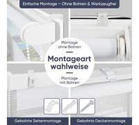 Store double volet roulant Seykey, Fixation par clips, sans perçage pour fenêtres, double volet roulant large de 60 cm, store double roulant protection soleil, 60x150 cm, Blanc