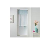 Store droit passe tringle 60 x 150 cm polyester uni dentelle femina Bleu