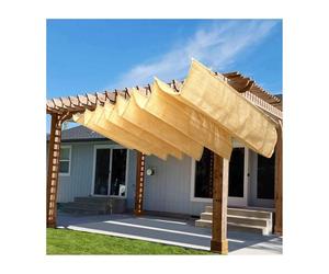 Store électrique à Demi-Cassette, Outdoor U Shaped Wave Net Shade Sail Retractable Canopy Protection Multiple Sizes(W:2.8m/9.18ft*L:7m/22.9ft)