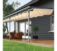Store électrique à Demi-Cassette, U Shape Retractable 95% Sunblock Sun Shade Net with Mounting Kit for Patios Custom Size(1x14m/3.3x46ft)