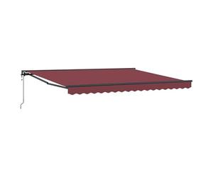 Store électrique semi-cassette rouge bordeaux 400 x 300 cm tissu - Protection solaire parfaite pour terrasse et jardin - Facile à utiliser et durable