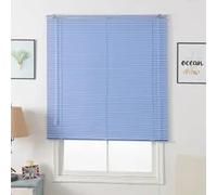 Store en Aluminium Protection Contre lumière et l'éblouissement Rideau Store Enrouleur Bleu Lamelles 25mm Romain pour fenêtres Portes Pare-Vue Pare-Soleil Maison (W90cm×H240cm)