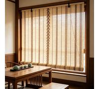 Store en Bambou 50% Filtre la Lumière,Pare-Soleil Enroulable sans Perçage | 65x180cm Rideau Bambou avec Cordon Latéral Rideau Thermique Isolant Protection de la Vie privée pour Salon Chambre Bureau