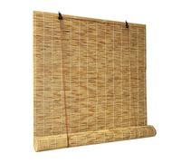 Store en Bambou Exterieur Interieur Store Enrouleur Bambou Exterieur Protection Solaire Rétro Store Enrouleur Bambou Occultant Rideau de Roseau d'intimité de Cloison(Natural,B60 x H240 cm)