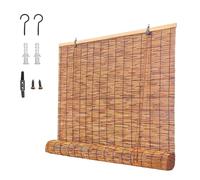 Store En Bambou Exterieur Interieur, Stores À Enroulement, Store Vertical Jardin Balcon Terrasse, Retro Store Enrouleur Roseau, Naturel Rideaux En Roseau, Protection Solaire, 70% D'ombrage(135 x 155 c