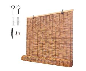 Store En Bambou Exterieur Interieur, Stores À Enroulement, Store Vertical Jardin Balcon Terrasse, Retro Store Enrouleur Roseau, Naturel Rideaux En Roseau, Protection Solaire, 70% D'ombrage(110 x 135 c