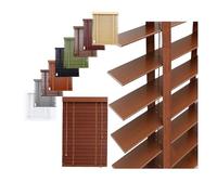 Store en Bois sur Mesure pour fenêtre Stores Vénitiens 30cm 45cm 58cm 60cm 75cm,50mm Store vénitien Bois pour Interieur Bureau Chambre Salon(Dark Brown)