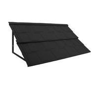 Store en métal, 58 x 46 cm, pour entrée de porte, avec structure triangulaire stable, construction en acier aluminium-zinc en forme de carreau, avec drainage, protection UV, pluie, protection contre