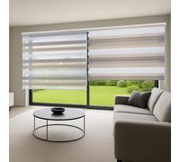 Store Enroleur Jour Nuit Double Tissu pour fenêtres intérieures ou Porte. Protection de Votre Vie privée Translucide & Occultant STORESDECO Tricolore 120x250 cm (Largeur x Hauteur)