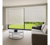 Store Enroleur Jour Nuit Double Tissu pour fenêtres intérieures ou Porte. Protection de Votre Vie privée Translucide & Occultant STORESDECO Lin 120x250 cm (Largeur x Hauteur)