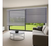 Store Enroleur Jour Nuit Double Tissu pour fenêtres intérieures ou Porte. Protection de Votre Vie privée Translucide & Occultant STORESDECO Argent 80x250 cm (Largeur x Hauteur)