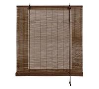 Store Enroulable en Bambou Naturel Premium au Style Rustique, Protection Solaire et Assombrissement, Résistant à l’Eau, Store en Bambou pour Portes et Fenêtres, STORESBASIC Couleur Marron 120x250