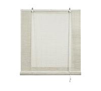 Store Enroulable en Bambou Naturel Premium de Style Rustique, Protection Solaire et Obscurcissement, Résistant à l'Eau, Persienne en Bambou pour Portes et Fenêtres STORESBASIC Couleur Craie 60x175 cm
