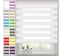 Store Enrouleur 35 x 160 cm Protéger Votre Vie Privée Store Occultant en Exterieur, Kit de Montage Inclus, pour fenêtre, Blanc