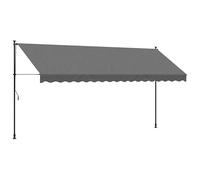 Store enrouleur 400 x 150 cm anthracite - Tissu polyester (180 g/m²) avec revêtement PU - Protection solaire parfaite pour terrasse et jardin - Durable et résistant aux intempéries
