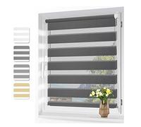 Store enrouleur à isolation thermique - 30 x 300 cm - Protection UV - Rideaux filtrant la lumière avec supports de serrage pour fenêtres et portes - Gris foncé - Économie d'énergie et design élégant